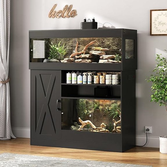 60 Gallon Reptile Tank & Cabinet w/ Stand and Doors