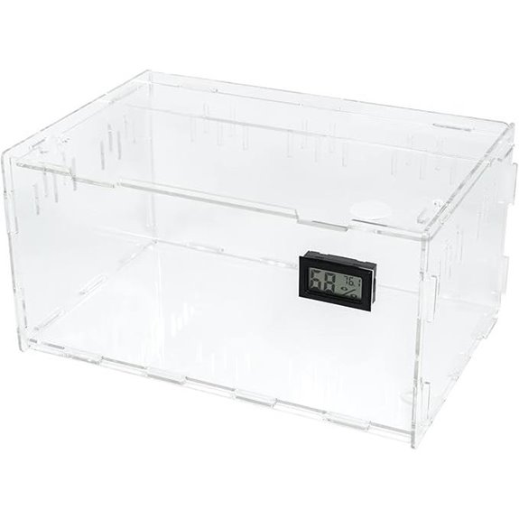 BETAZOOER Reptile Terrarium with Temperature Hygrometer Tank