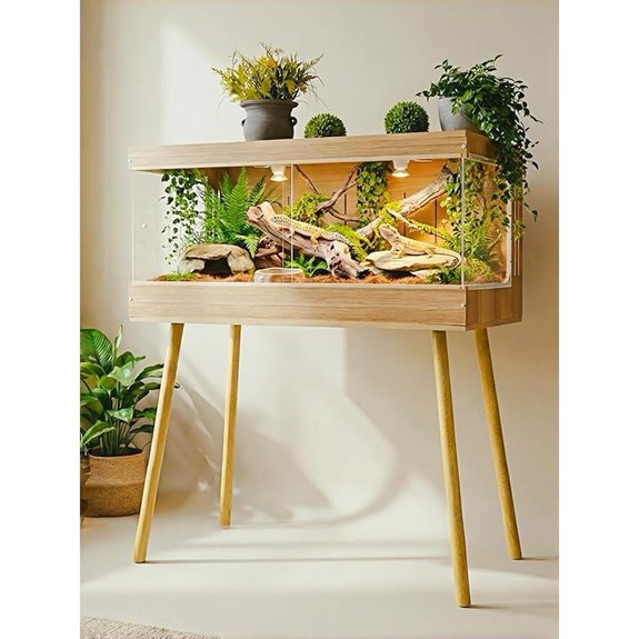 PVC Reptile Terrarium with Stand and Front Opening Tank