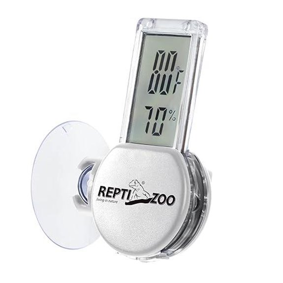REPTI ZOO Reptile Thermometer Hygrometer with Suction Cup