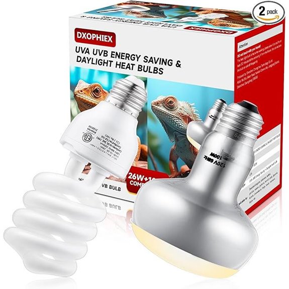 DXOPHIEX 100W Reptile Heat Lamp with UVB Bulb