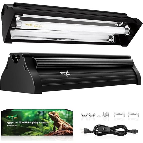 T5 UVB Reptile Light Fixture Kit 8W UVB