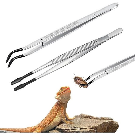 2Pcs 6 Reptile Feeding Tongs with Soft Tips