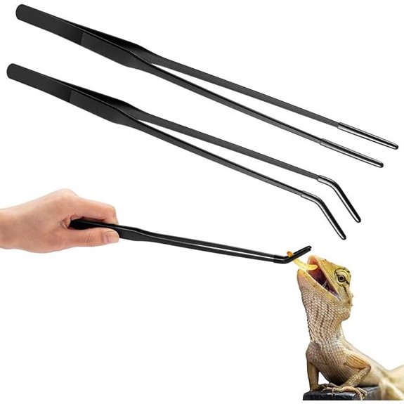 Lasnten 2 Pcs Extra Long Stainless Reptile Tongs