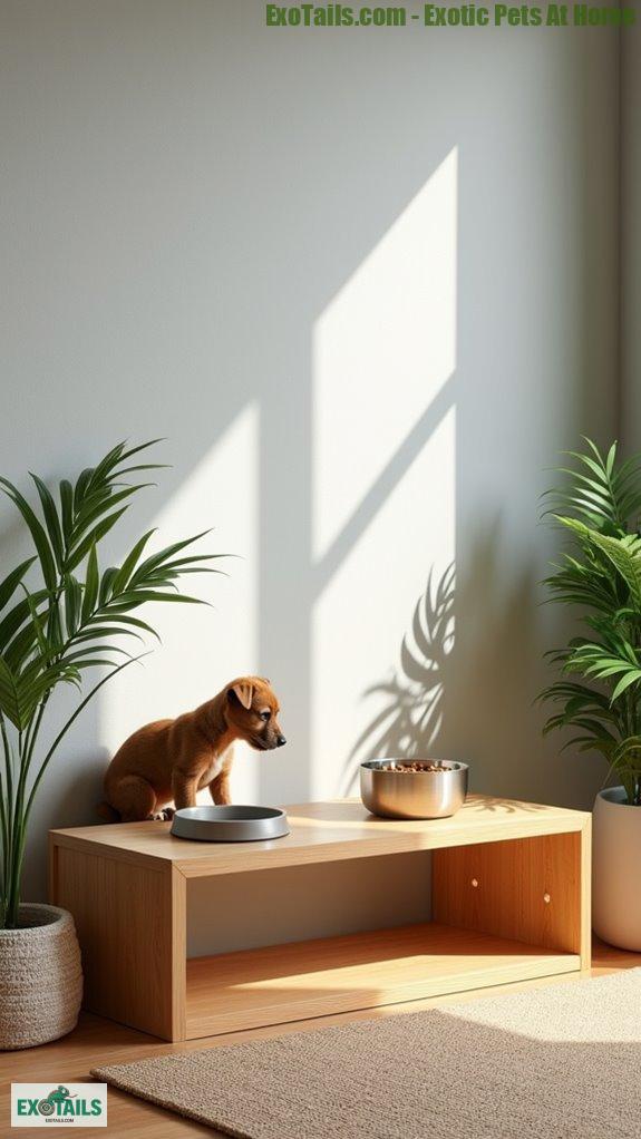 stylish bamboo feeding station