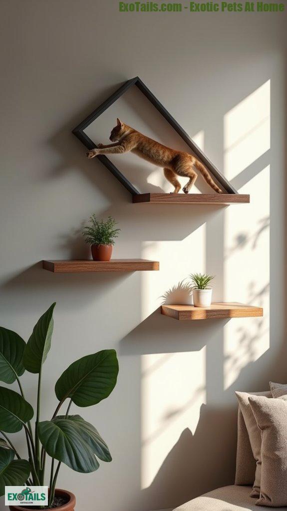 stylish cat wall shelves