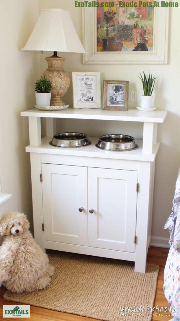 stylish corner feeding station