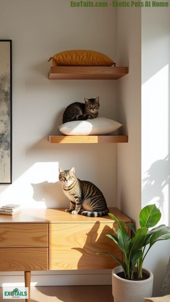 stylish custom cat shelves