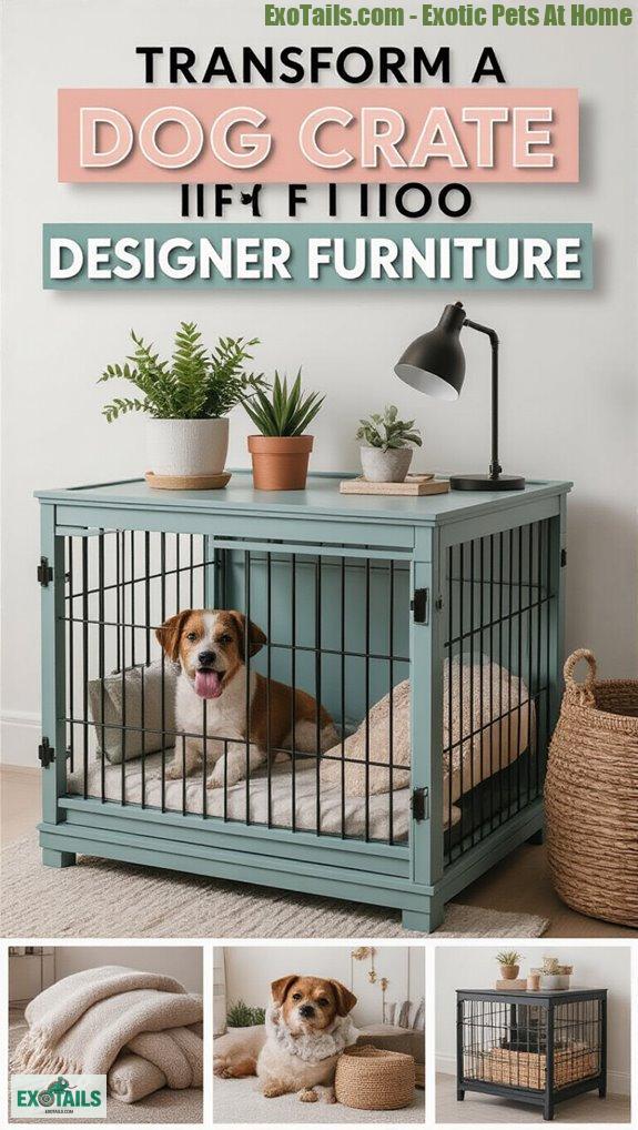 stylish dog crate makeover