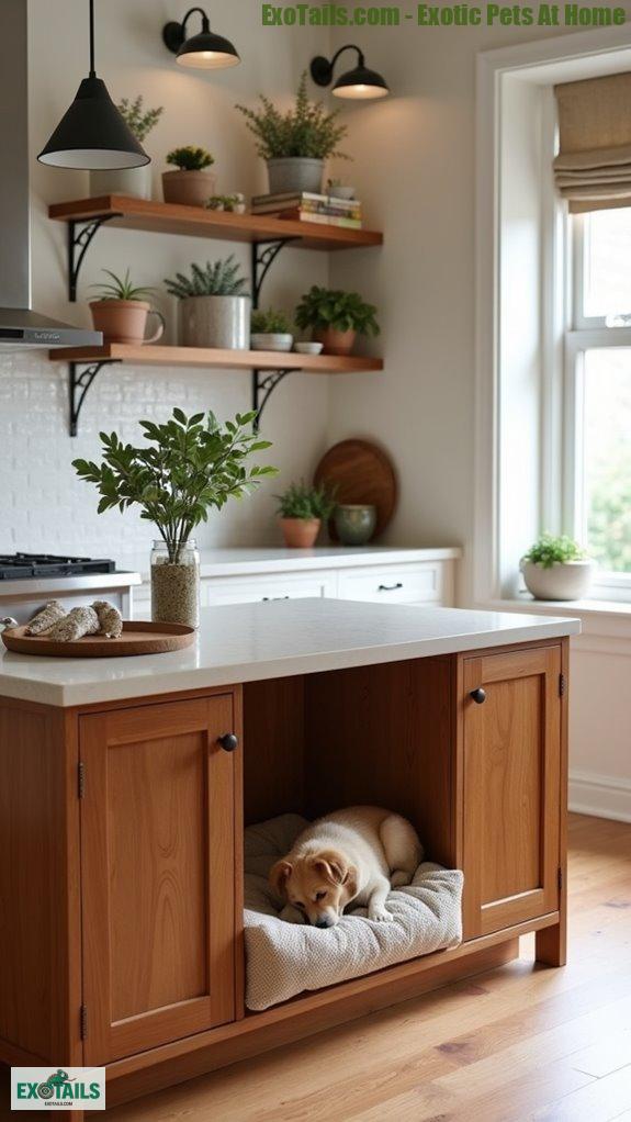 stylish kitchen pet retreat