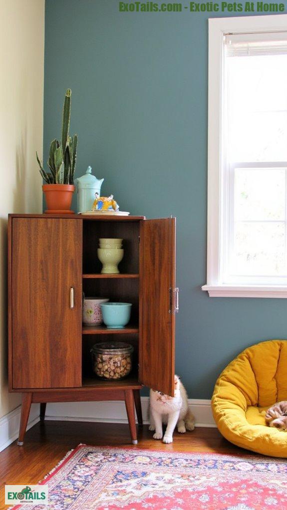 stylish mid century pet storage
