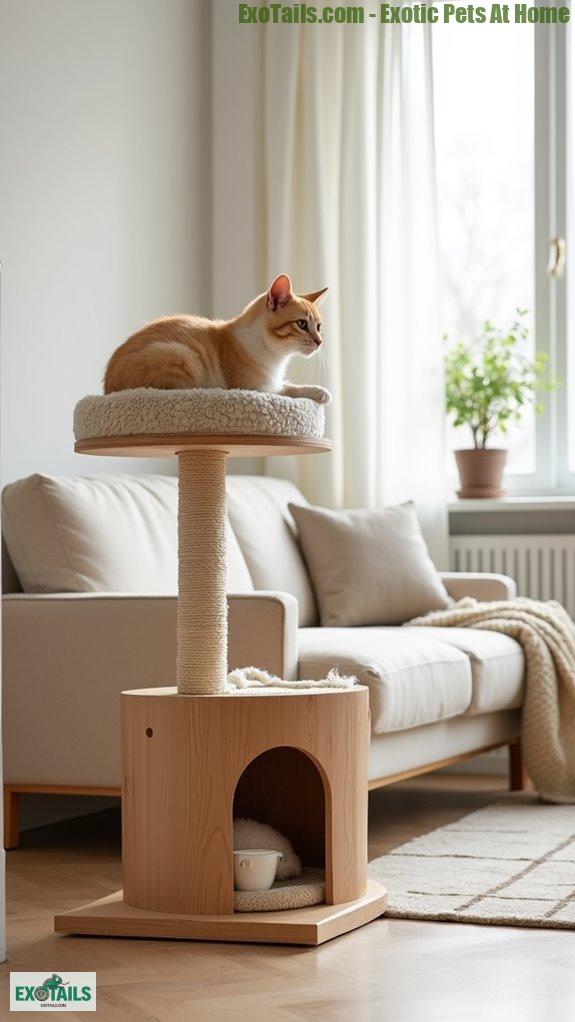 stylish minimalist cat trees