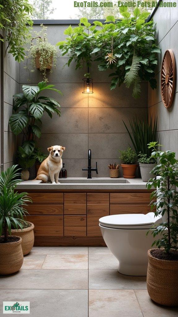 stylish outdoor pet bathroom