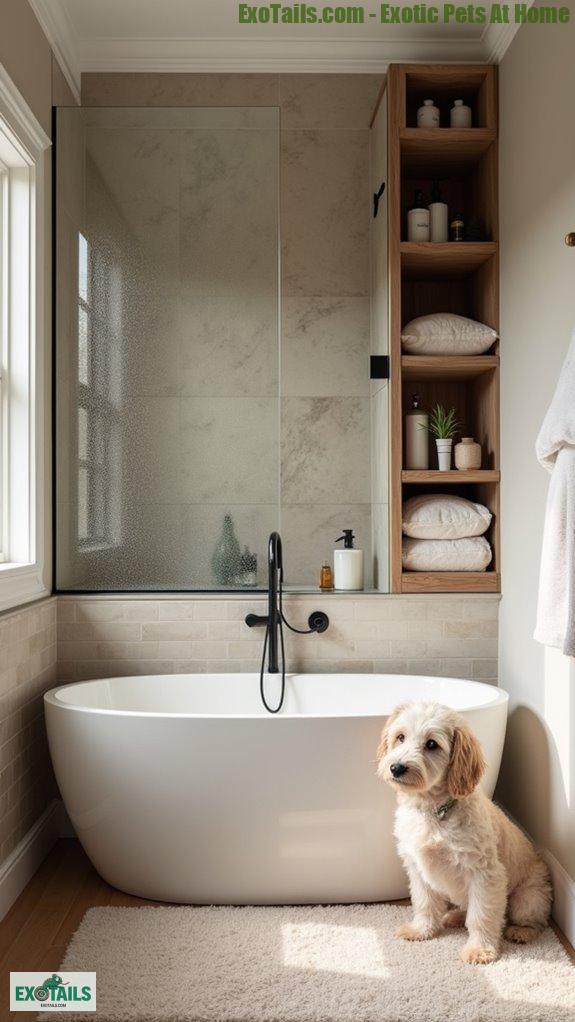 stylish pet bathing station
