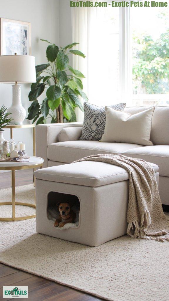 stylish pet crate ottoman