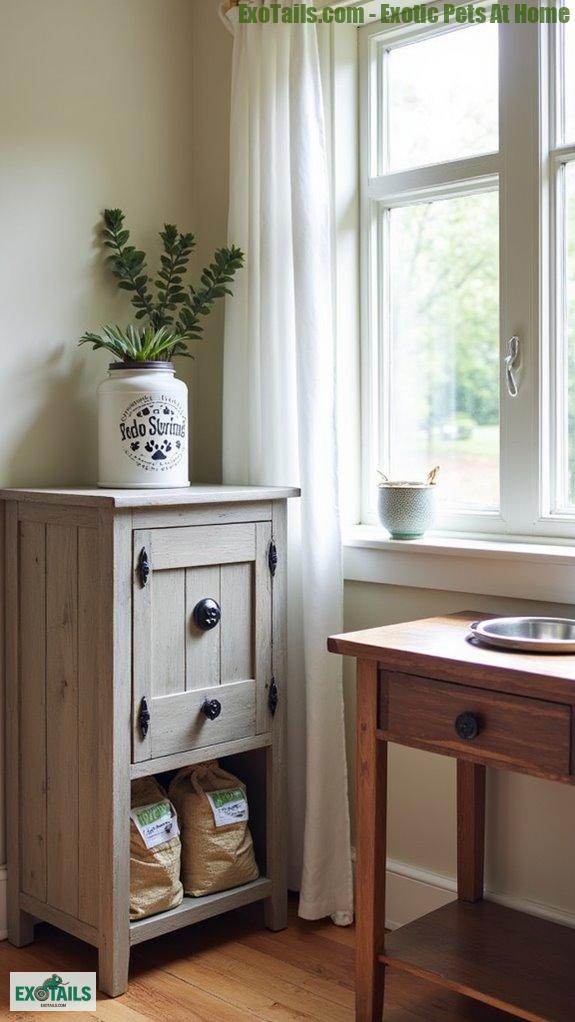 stylish pet supply storage