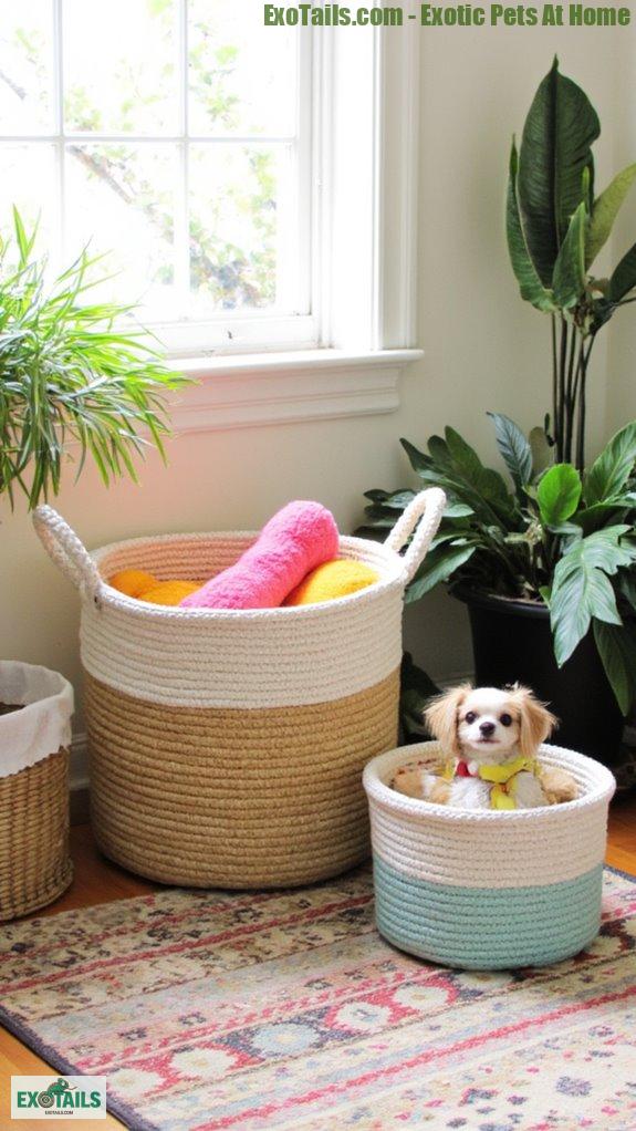 stylish pet toy organization