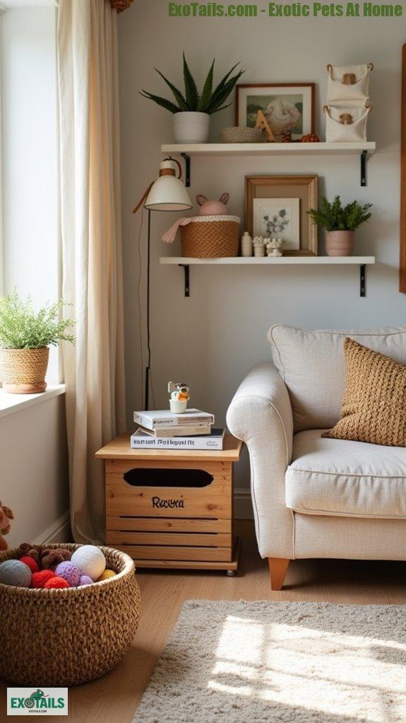 stylish pet toy storage