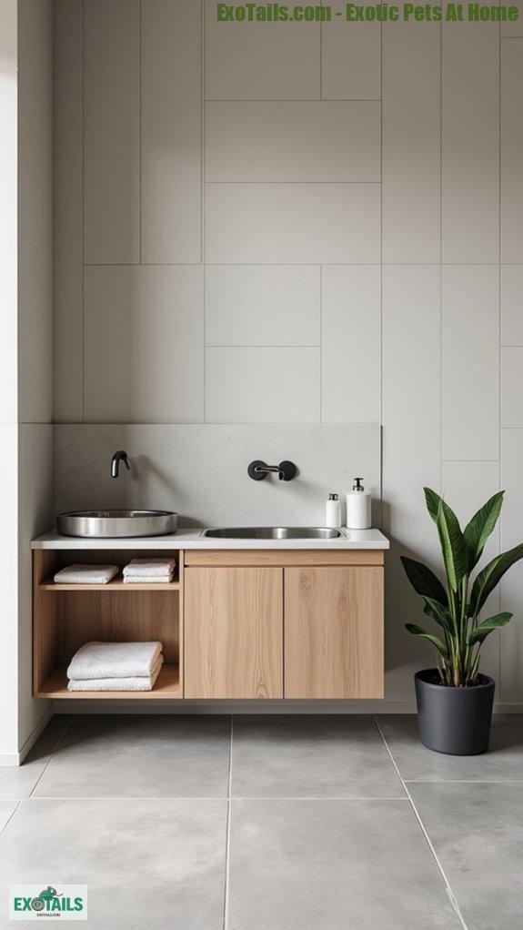 stylish pet wash station