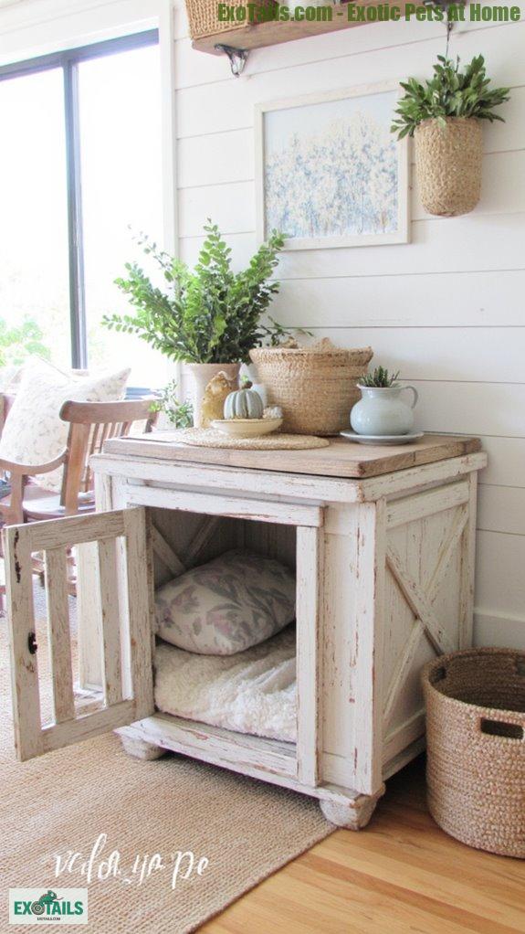 stylish rustic pet crate