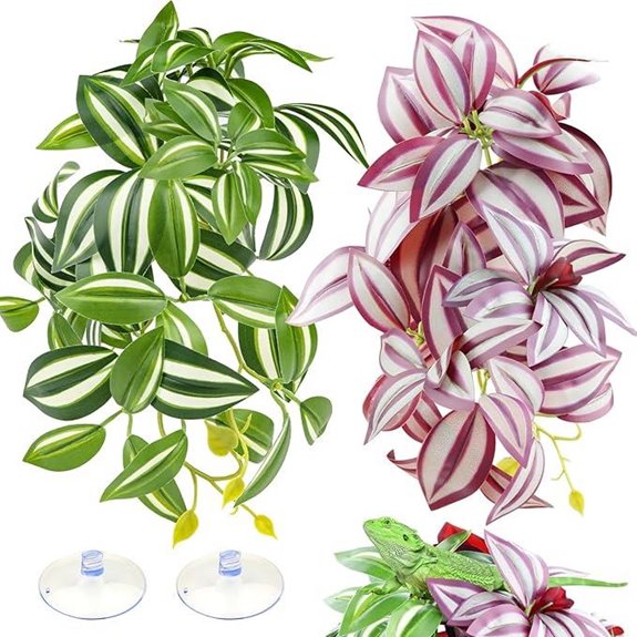 2 Pack Reptile Hanging Plants with Suction Cups