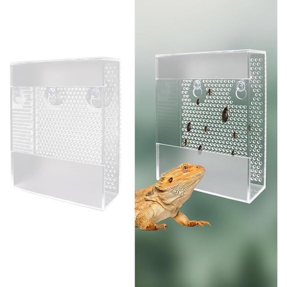 Acrylic Reptile Feeder with Suction Cups