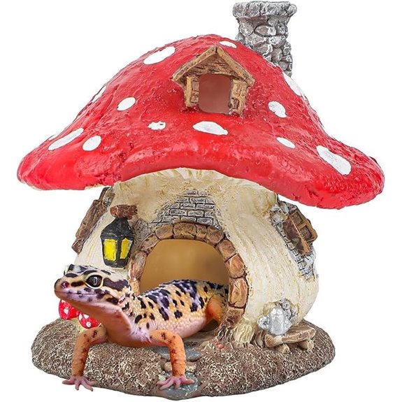 Uniclife Reptile Mushroom House Decor for Terrariums
