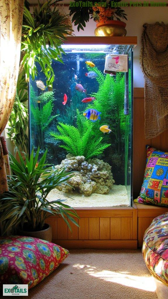 tropical fish and plants