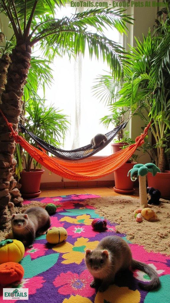 tropical habitat for ferrets