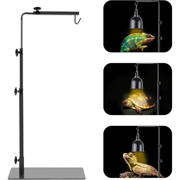 Adjustable Reptile Heat Lamp Stand 14–32 in