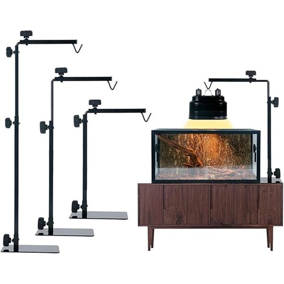 Adjustable Reptile Lamp Stand for Terrariums and Bulbs