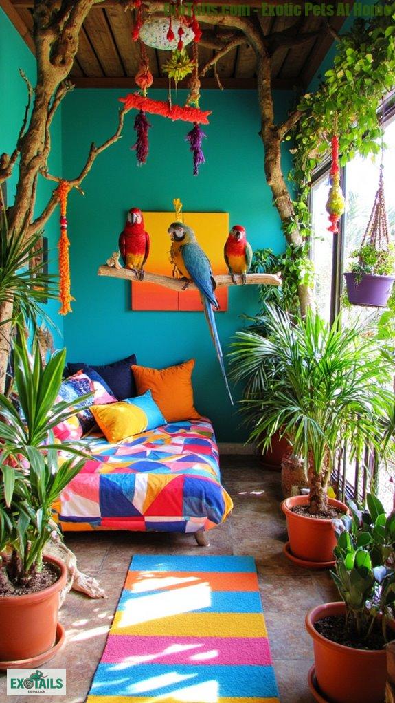 vibrant parrot aesthetic design