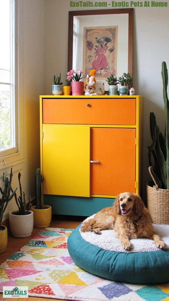 vibrant retro pet storage