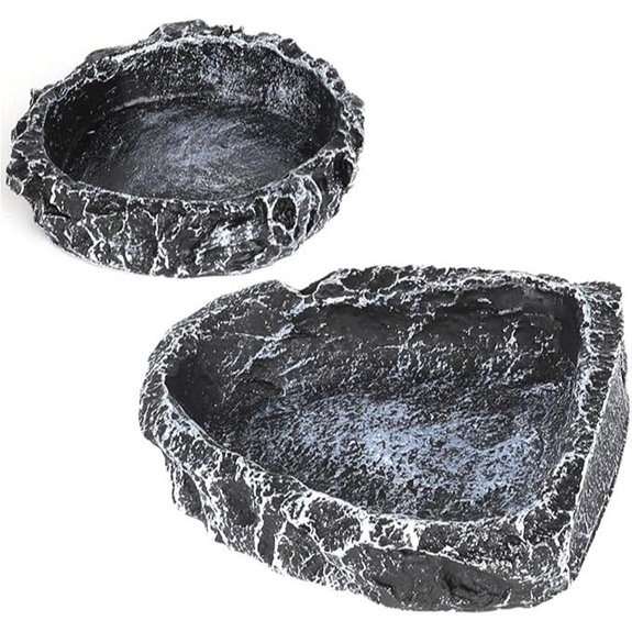 Reptile Water Dish & Rock Feeder (2-Pack)